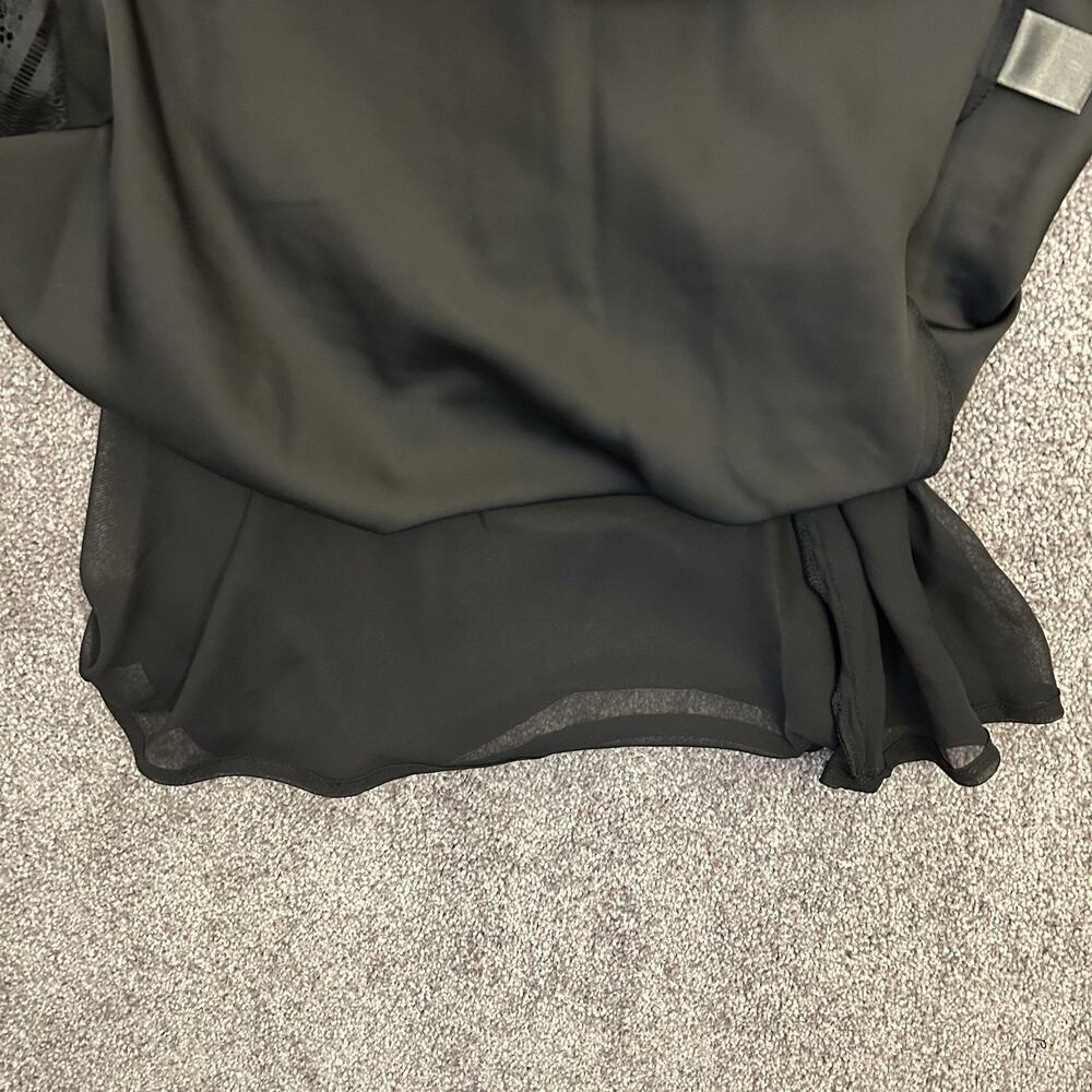 House of Harlow Women's Satin Lace Dress Asymmetrical Black Side Zip Size XS NWT - Picture 5 of 16